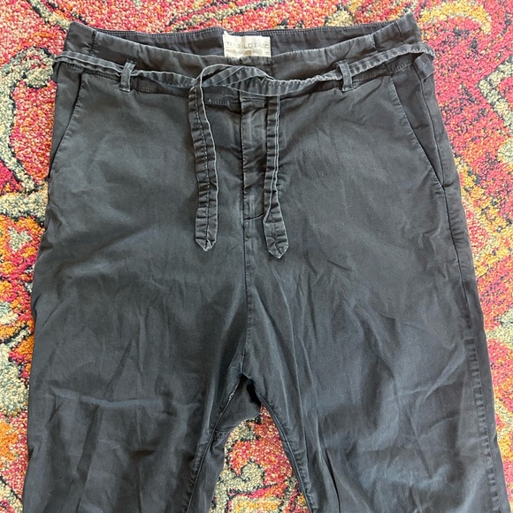 Nili Lotan | Women's Navy Blue Tie Waist Nolan Ankle Pants Drop Crotch Size 4 - Picture 8 of 13